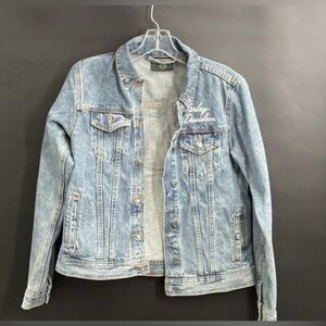 Harley-Davidson Women's Light Blue Jean Denim Trucker Jacket Large